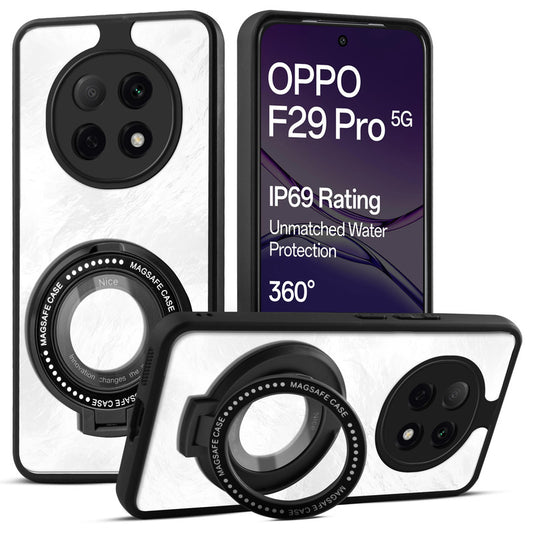 Soft Frame Clear Case Ring Holder Kickstand For Oppo F29 Pro 5G