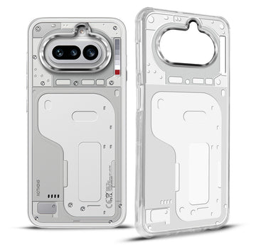 Slim Transparent TPU Case with Silver Camera Ring Back Cover for Nothing Phone 4A 5G