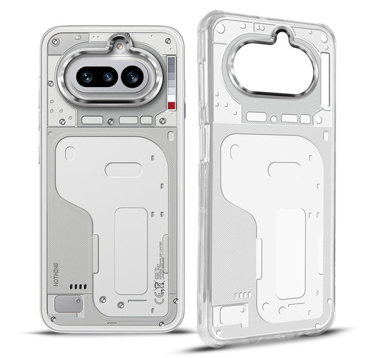 Slim Transparent TPU Case with Silver Camera Ring Back Cover for Nothing Phone 4A 5G