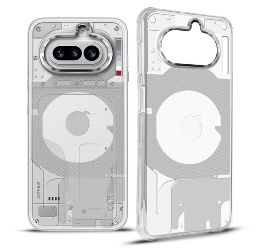 Soft Transparent Frosted Matte Silicone TPU With Silver Ring Camera Protection Back Cover for Nothing Phone 4A 5G