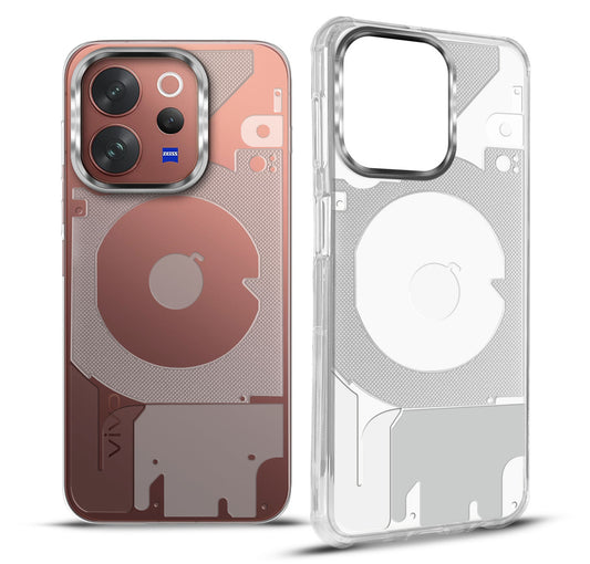 Slim Transparent TPU Case with Silver Camera Ring Back Cover for Vivo V70 Elite 5G