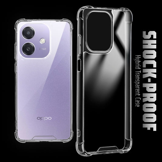 Shockproof Hybrid Transparent Phone Case For Oppo A3x 5G with Hard Back and Soft Bumper for Maximum Protection