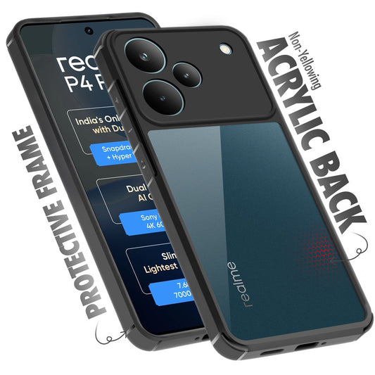 Silicone Border Transparent Back Cover for Realme P4 Pro 5G