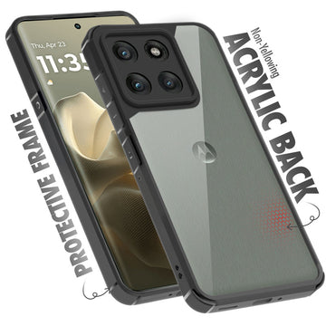 Silicone Border Transparent Back Cover for Motorola Moto Edge 60 Pro 5G