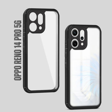 Silicone Border Transparent Back Cover for Oppo Reno 14 Pro 5G
