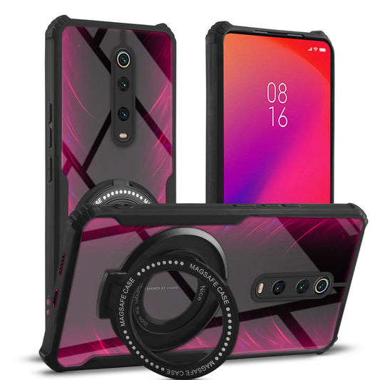 Premium Acrylic Transparent Case with Matte Ring Holder Kickstand Back Cover for Redmi K20