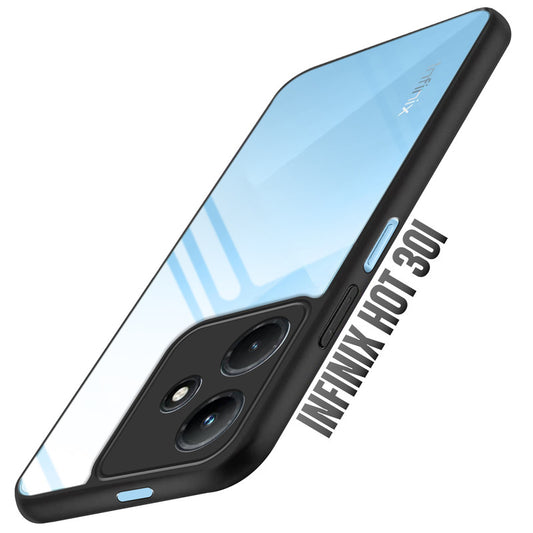 Premium Silicon Soft Framed Case with Clear Back Cover For Infinix Hot 30i