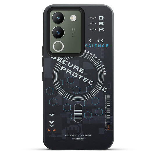 Mechanical Circuit Print Hard Back Cover For Vivo Y200 5G