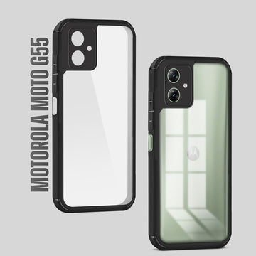 Silicone Border Transparent Back Cover for Motorola G55