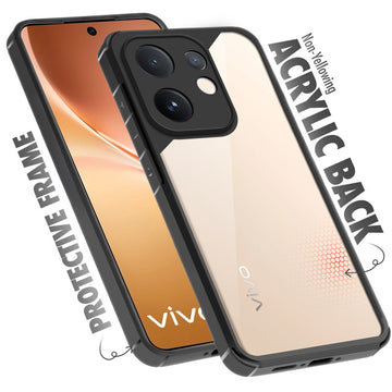 Silicone Border Transparent Back Cover for Vivo V60 5G