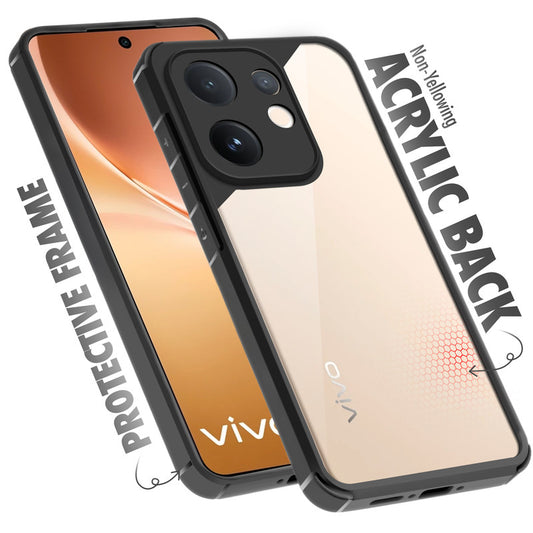 Silicone Border Transparent Back Cover for Vivo V60 5G