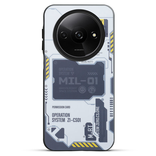 Mechanical Circuit Print Hard Back Cover For Redmi A3 2024