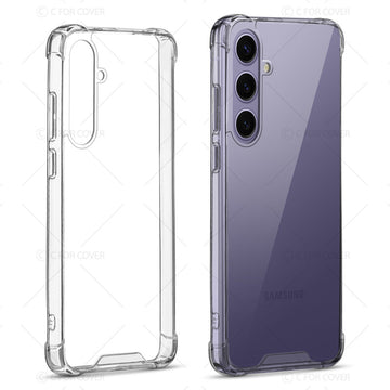 Shockproof Hybrid Transparent Phone Case For Samsung S24 FE 5G with Hard Back and Soft Bumper for Maximum Protection