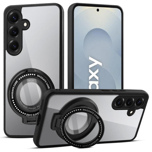 Soft Frame Clear Case Ring Holder Kickstand For Samsung S25 5G
