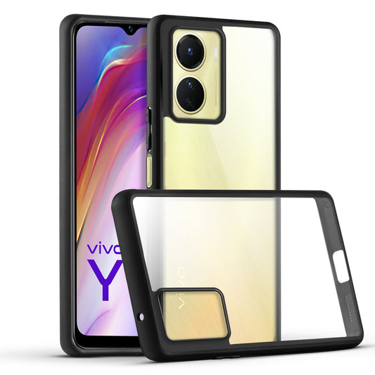 Premium Silicon Soft Framed Case with Clear Back Cover For Vivo Y16