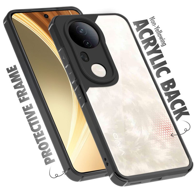 Silicone Border Transparent Back Cover for Vivo T4 Ultra 5G