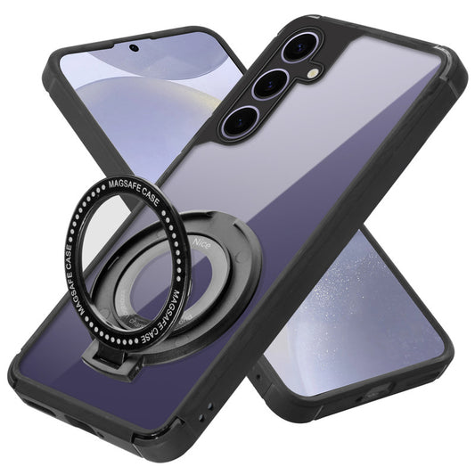 Silicone Grip Clear Case Ring Holder Kickstand For Samsung S25 Plus 5G
