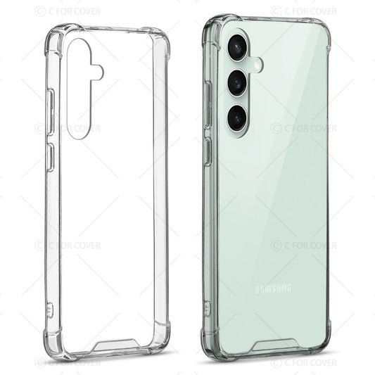 Shockproof Hybrid Transparent Phone Case For Samsung S24 5G with Hard Back and Soft Bumper for Maximum Protection