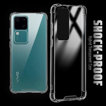 Transparent Shockproof Phone Back Cover Case With Raised Edges For Vivo V30 5G