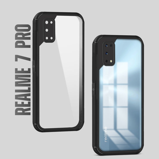 Silicone Border Transparent Back Cover for Realme 7 Pro