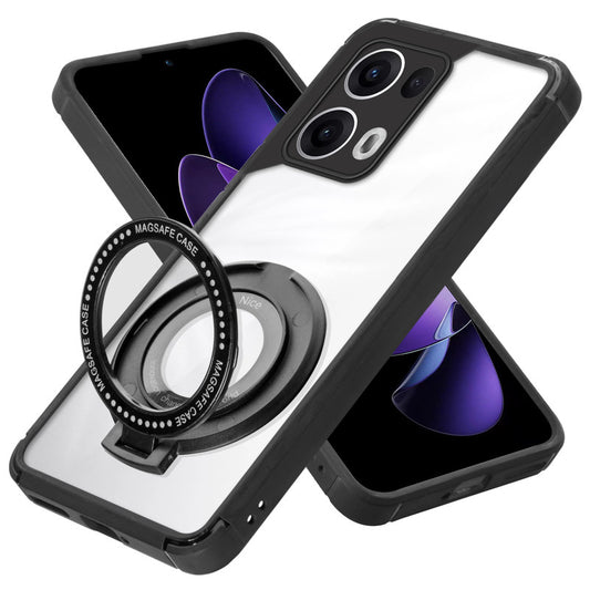 Silicone Grip Clear Case Ring Holder Kickstand For Oppo Reno 13 Pro 5G