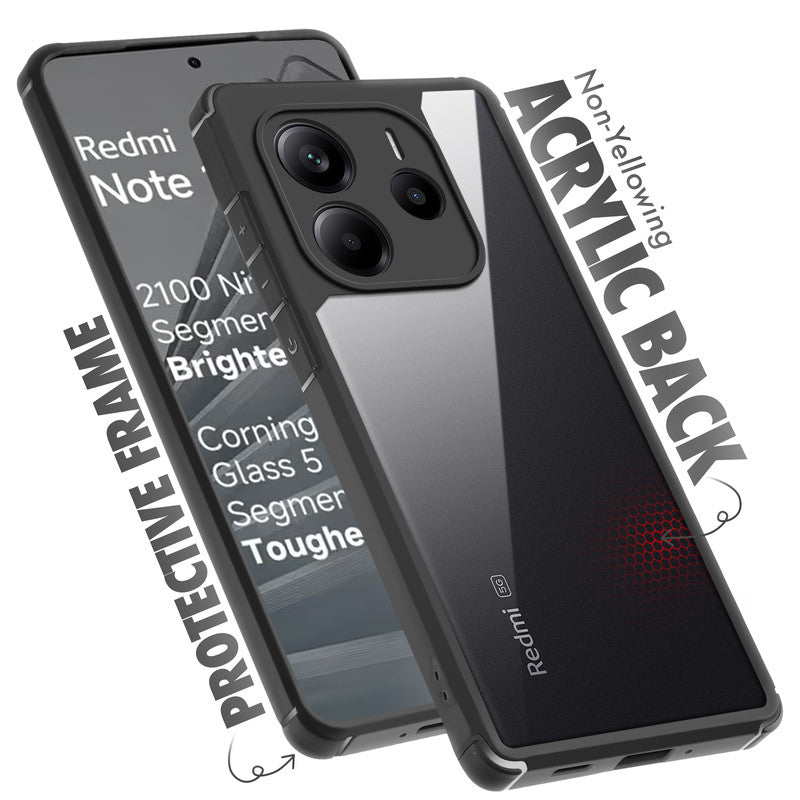 Silicone Border Transparent Back Cover for Redmi Note 14 SE 5G