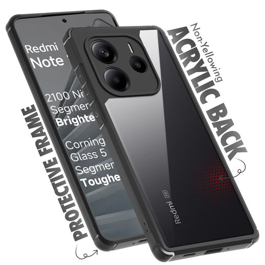 Silicone Border Transparent Back Cover for Redmi Note 14 SE 5G
