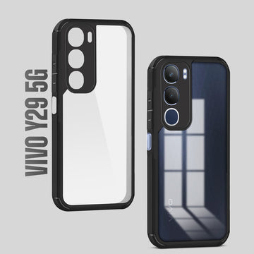 Silicone Border Transparent Back Cover for Vivo Y29 5G