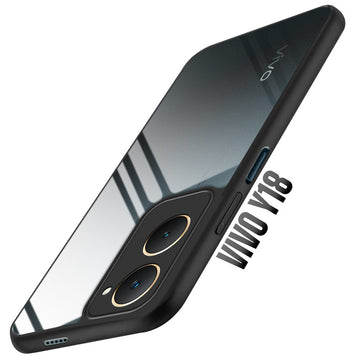 Premium Silicon Soft Framed Case with Clear Back Cover For Vivo Y18