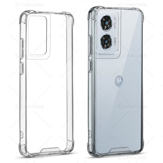 Shockproof Hybrid Transparent Phone Case For Motorola Moto Edge 50 Fusion 5G with Hard Back and Soft Bumper for Maximum Protection