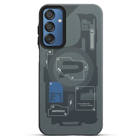 Mechanical Circuit Print Hard Back Cover For Samsung M15 5G