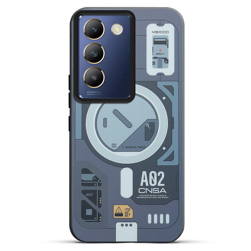 Mechanical Circuit Print Hard Back Cover For Vivo Y200e 5G