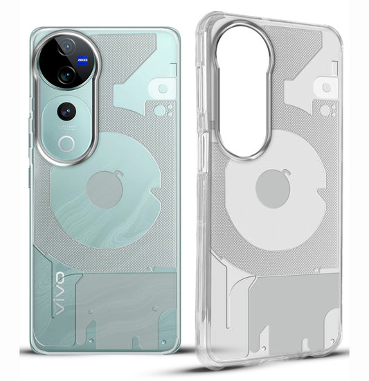Soft Transparent Slim Fit Frosted Matte Silicone TPU With Silver Ring On Camera Back Cover for Vivo V40 Pro 5G
