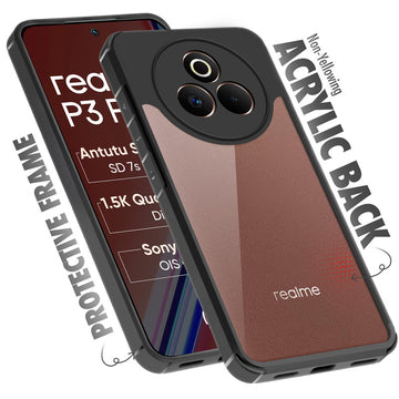 Silicone Border Transparent Back Cover for Realme P3 Pro 5G