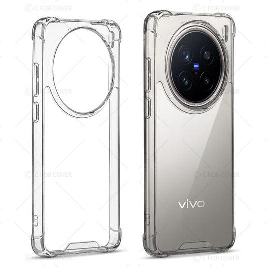 Shockproof Hybrid Transparent Phone Case For Vivo X200 Pro 5G with Hard Back and Soft Bumper for Maximum Protection
