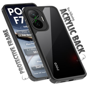 Silicone Border Transparent Back Cover for Poco F7 5G