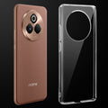 Transparent anti-yellow hard back case fitted on Realme P3 Pro 5G showing full back coverage and camera protection