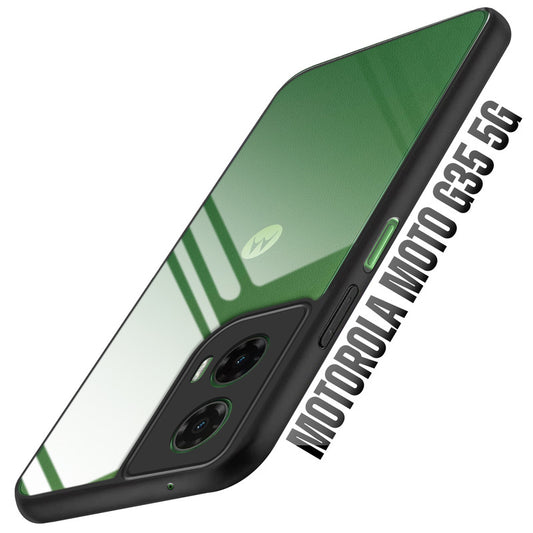 Premium Silicon Soft Framed Case with Clear Back Cover For Motorola Moto G35 5G