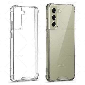 Shockproof Hybrid Transparent Phone Case For Samsung S21 FE 5G with Hard Back and Soft Bumper for Maximum Protection