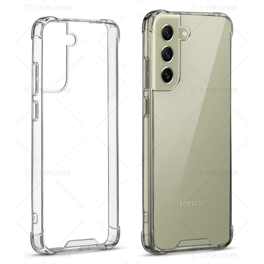 Shockproof Hybrid Transparent Phone Case For Samsung S21 FE 5G with Hard Back and Soft Bumper for Maximum Protection