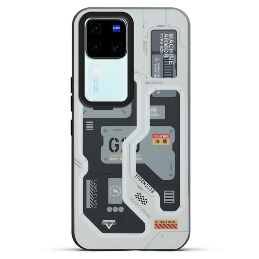 Mechanical Circuit Print Hard Back Cover For Vivo V30 5G