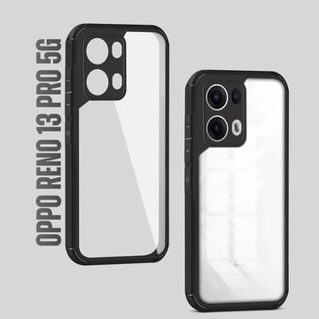 Silicone Border Transparent Back Cover for Oppo Reno 13 Pro 5G