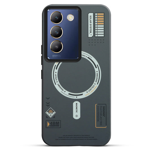 Mechanical Circuit Print Hard Back Cover For Vivo Y200e 5G