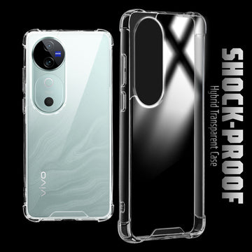 Shockproof Hybrid Transparent Phone Case For Vivo V40 5G with Hard Back and Soft Bumper for Maximum Protection