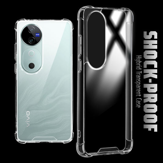 Shockproof Hybrid Transparent Phone Case For Vivo V40 5G with Hard Back and Soft Bumper for Maximum Protection