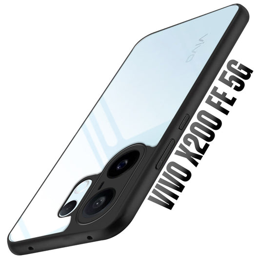 Premium Silicon Soft Framed Case with Clear Back Cover For Vivo X200 FE 5G