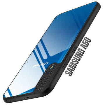 Premium Silicon Soft Framed Case with Clear Back Cover For Samsung A50