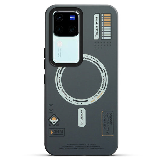 Mechanical Circuit Print Hard Back Cover For Vivo V30 5G