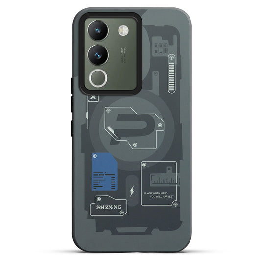 Mechanical Circuit Print Hard Back Cover For Vivo Y200 5G