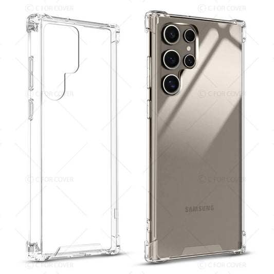 Shockproof Hybrid Transparent Phone Case For Samsung S23 Ultra 5G with Hard Back and Soft Bumper for Maximum Protection